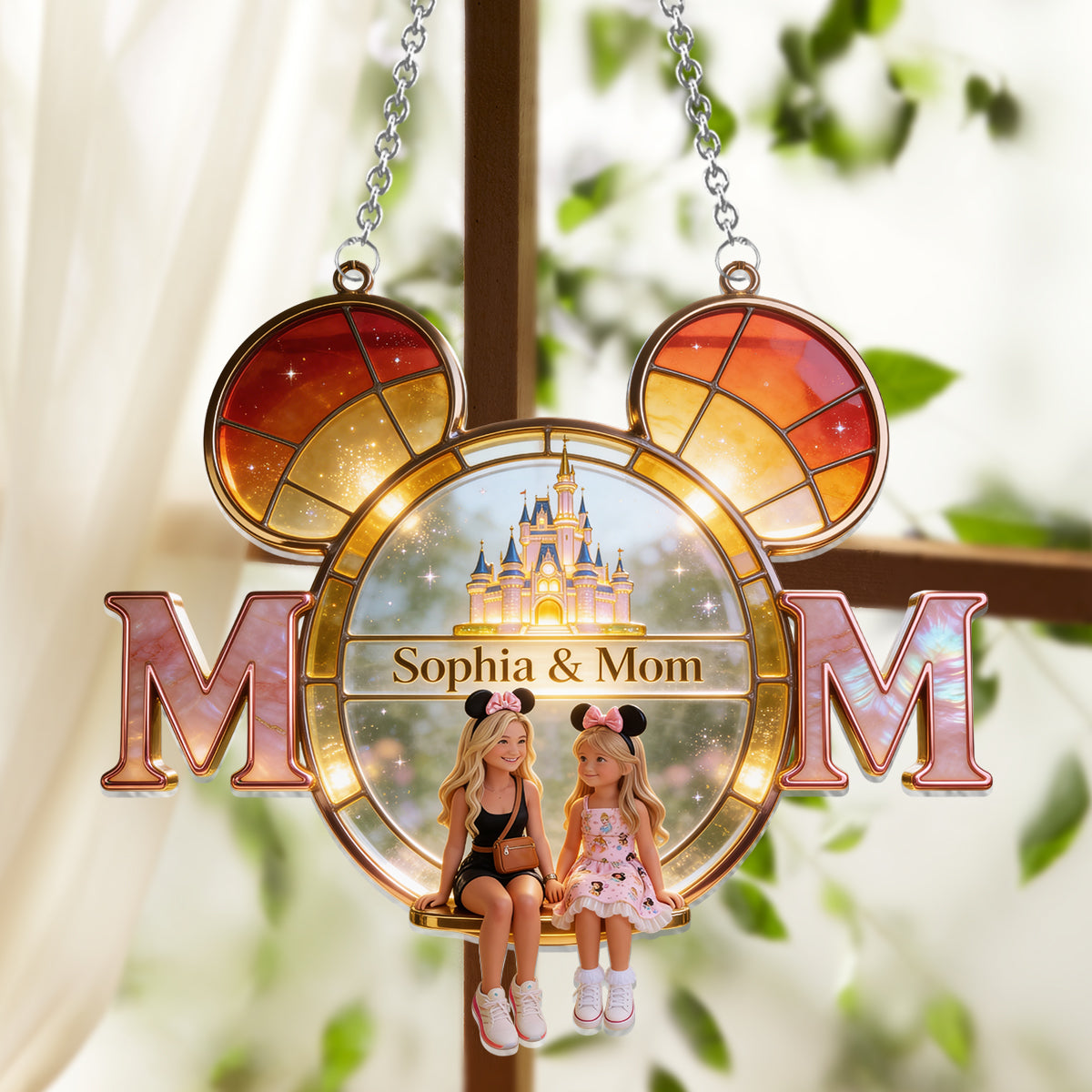 Love You, Mom - Personalized Dream Trip Window Hanging Suncatcher Ornament