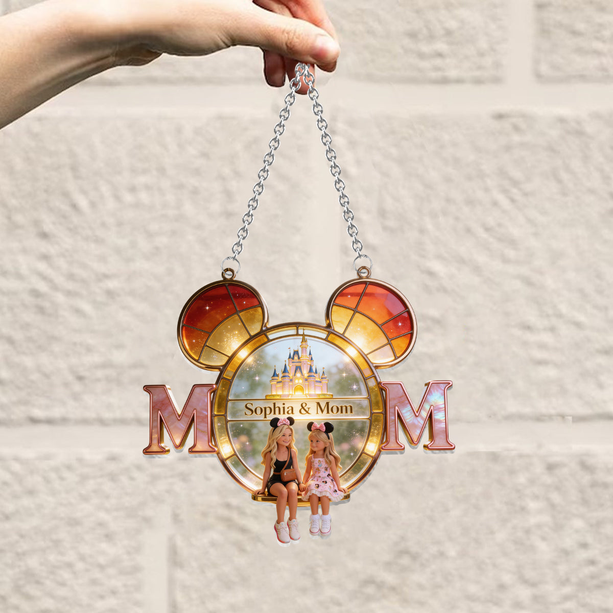Love You, Mom - Personalized Dream Trip Window Hanging Suncatcher Ornament