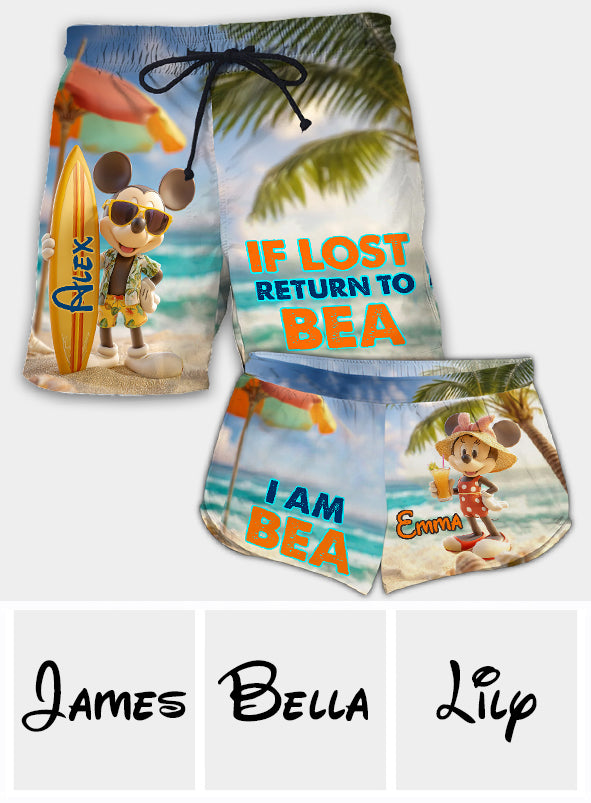 Funny Tropical Hawaiian Aloha Couple Beach - Personalized Mouse Men Shorts and Women Shorts