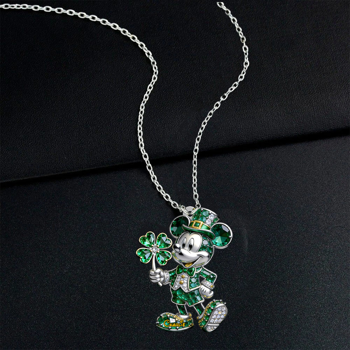 Lucky Charm Magical Mouse Ears - Personalized Mouse Shaped Metal Pendant Necklace