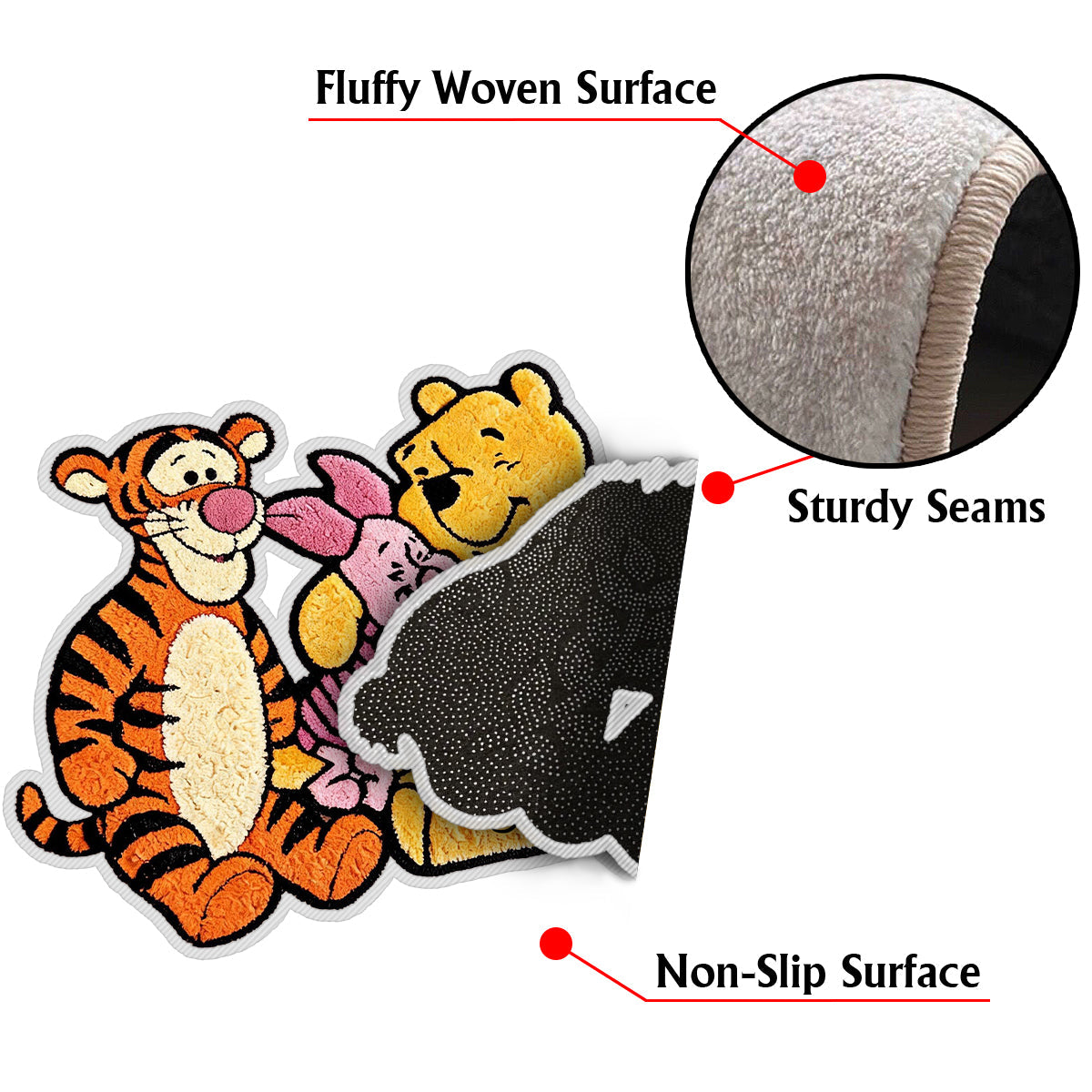 Friends - Personalized Yellow Bear Non-Slip Tufted Rug