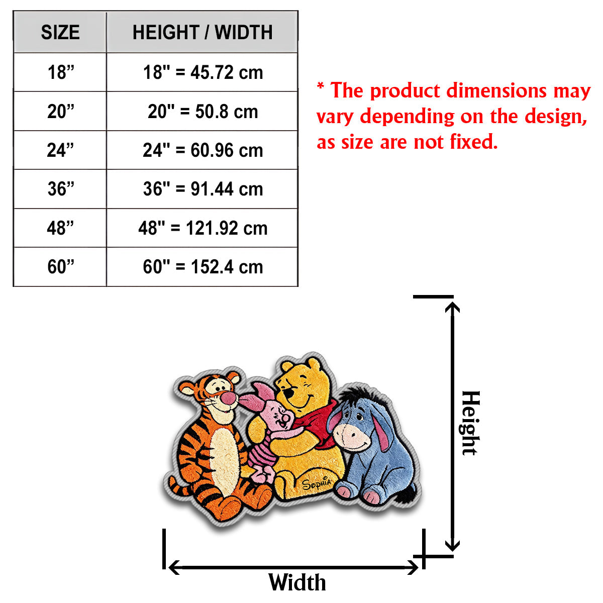 Friends - Personalized Yellow Bear Non-Slip Tufted Rug