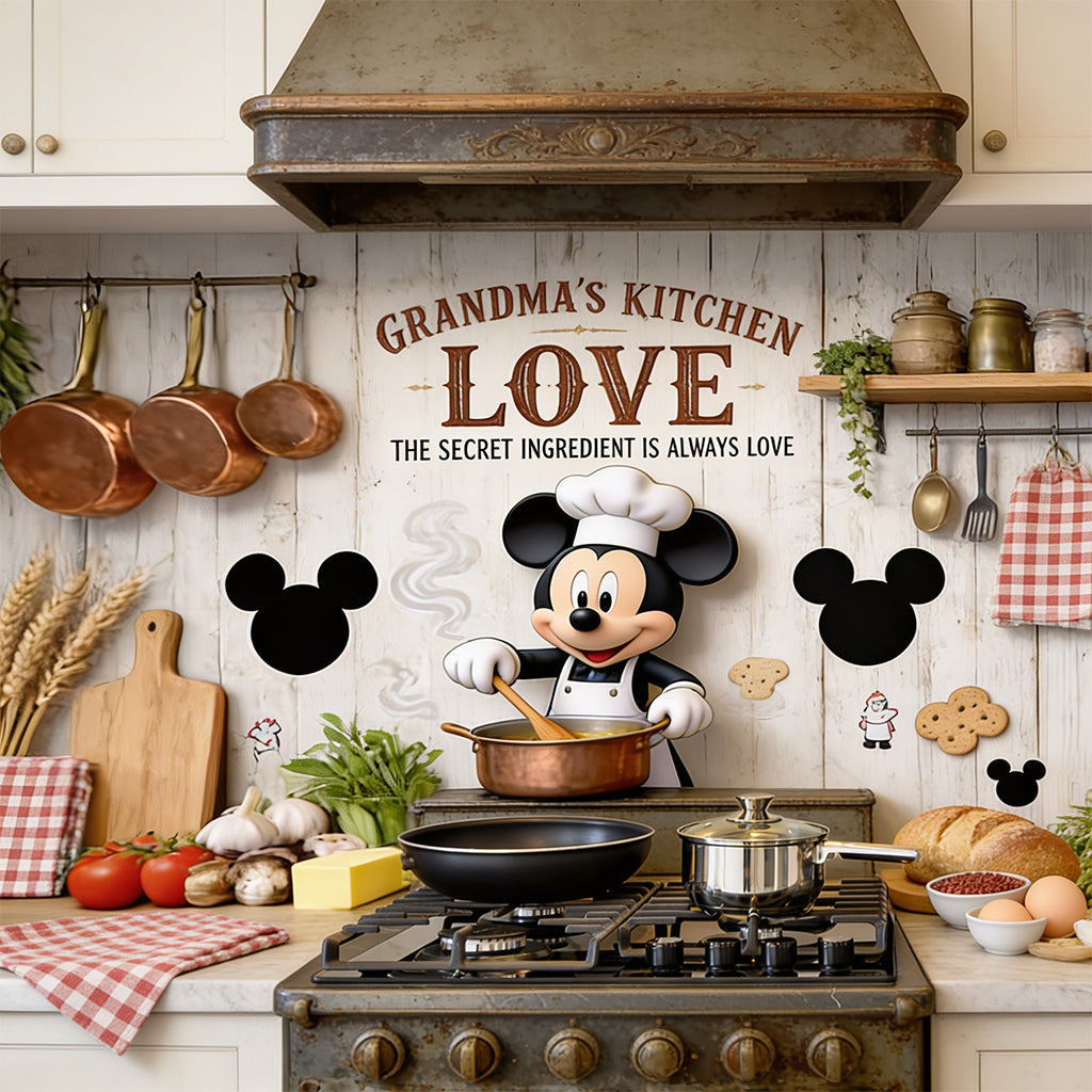 Cute Mouse Oil-Proof Kitchen Backsplash Decal - Personalized Mouse Wall Decal