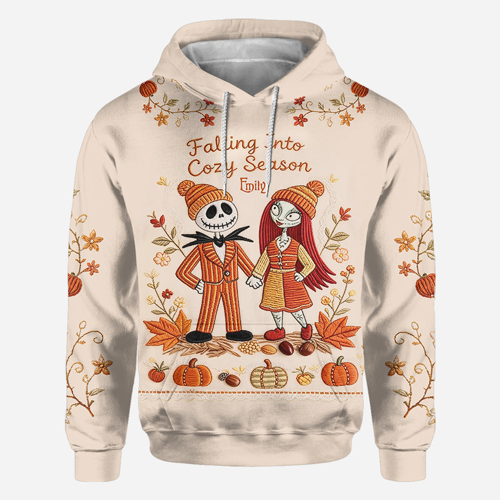 Nightmare Couple Autumn Vibes - Personalized Nightmare All Over Shirt