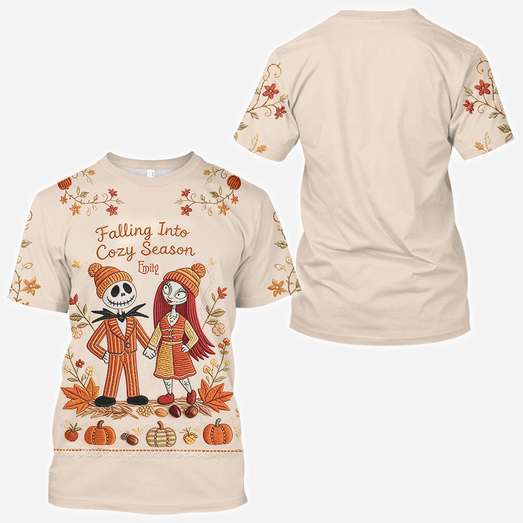 Nightmare Couple Autumn Vibes - Personalized Nightmare All Over Shirt