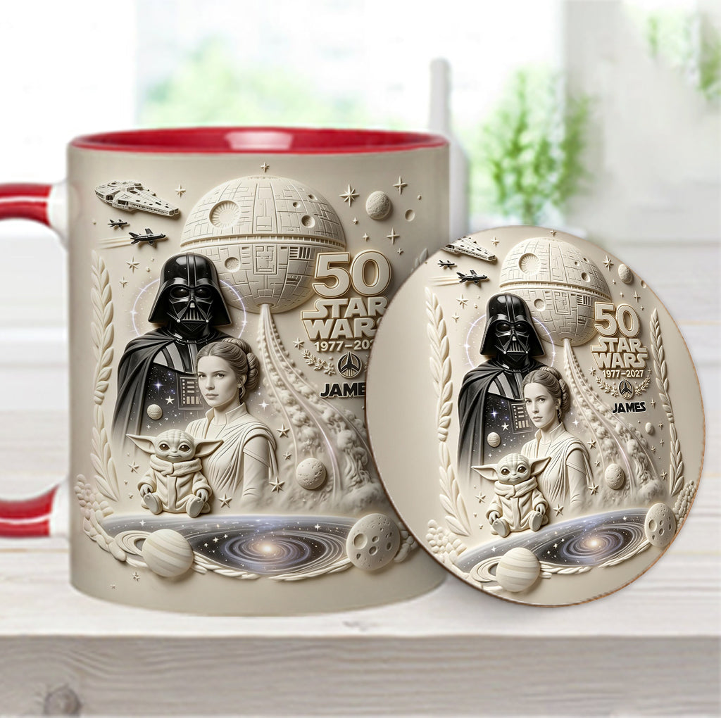 Dark Side 50th Anniversary - Personalized The Force Accent Mug & Coaster