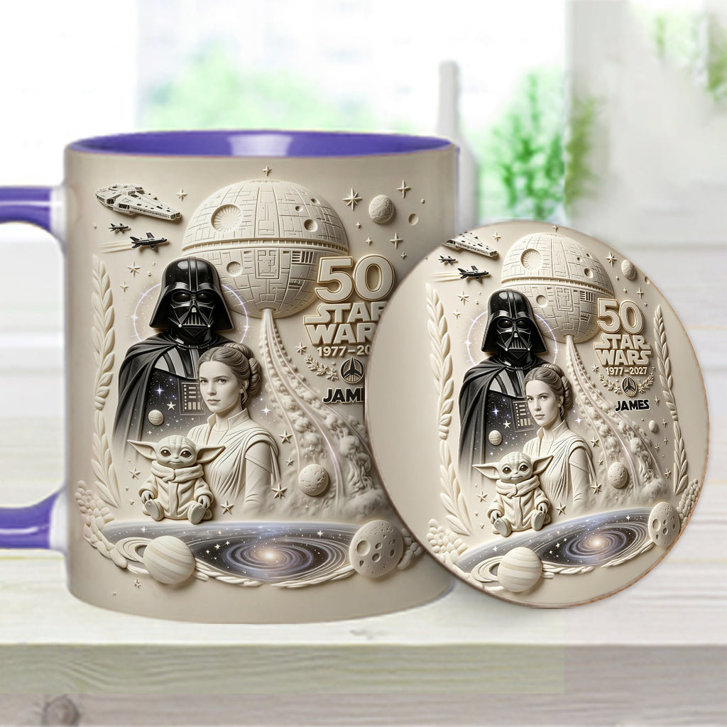 Dark Side 50th Anniversary - Personalized The Force Accent Mug & Coaster