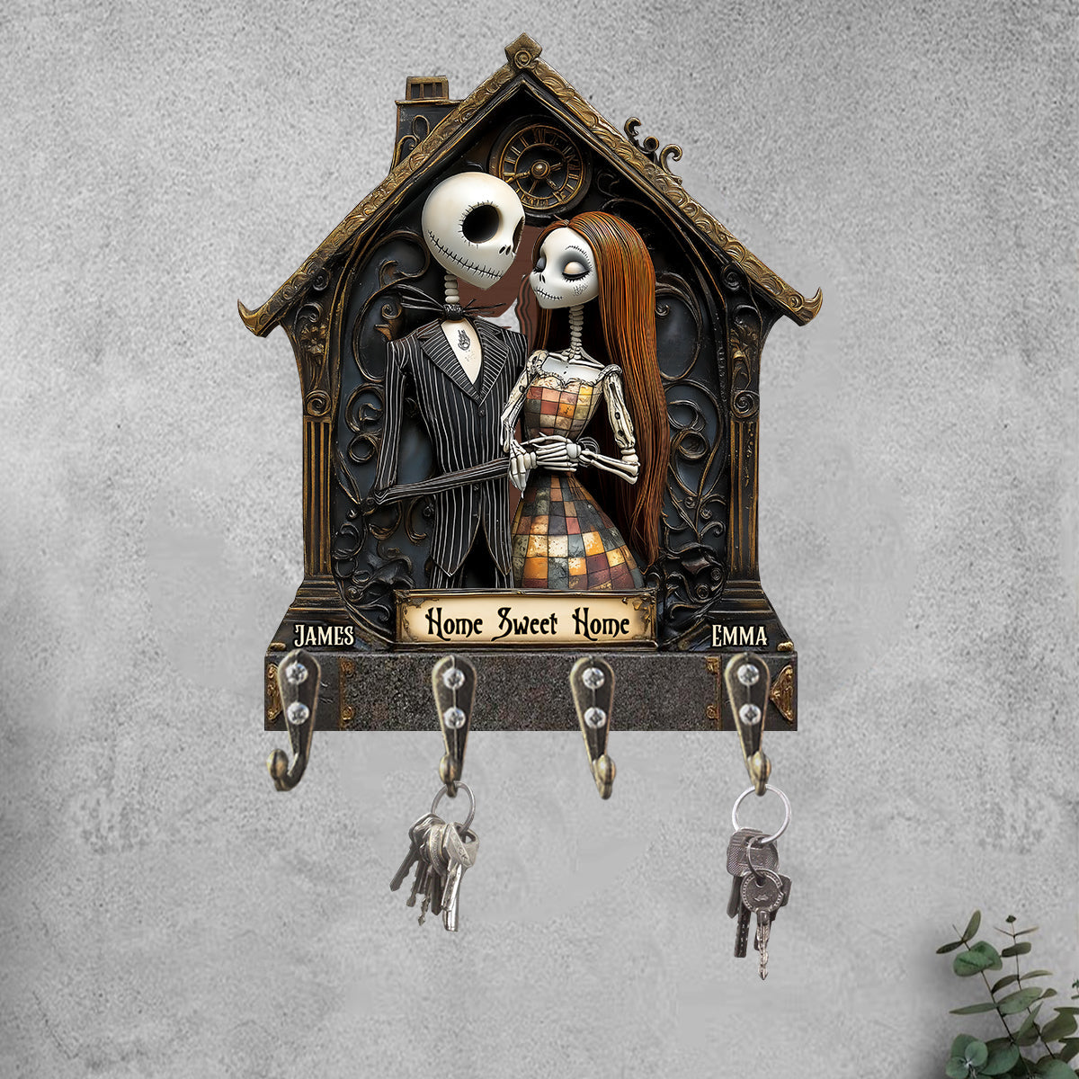 Home Sweet Home - Personalized Nightmare Custom Shaped Key Rack