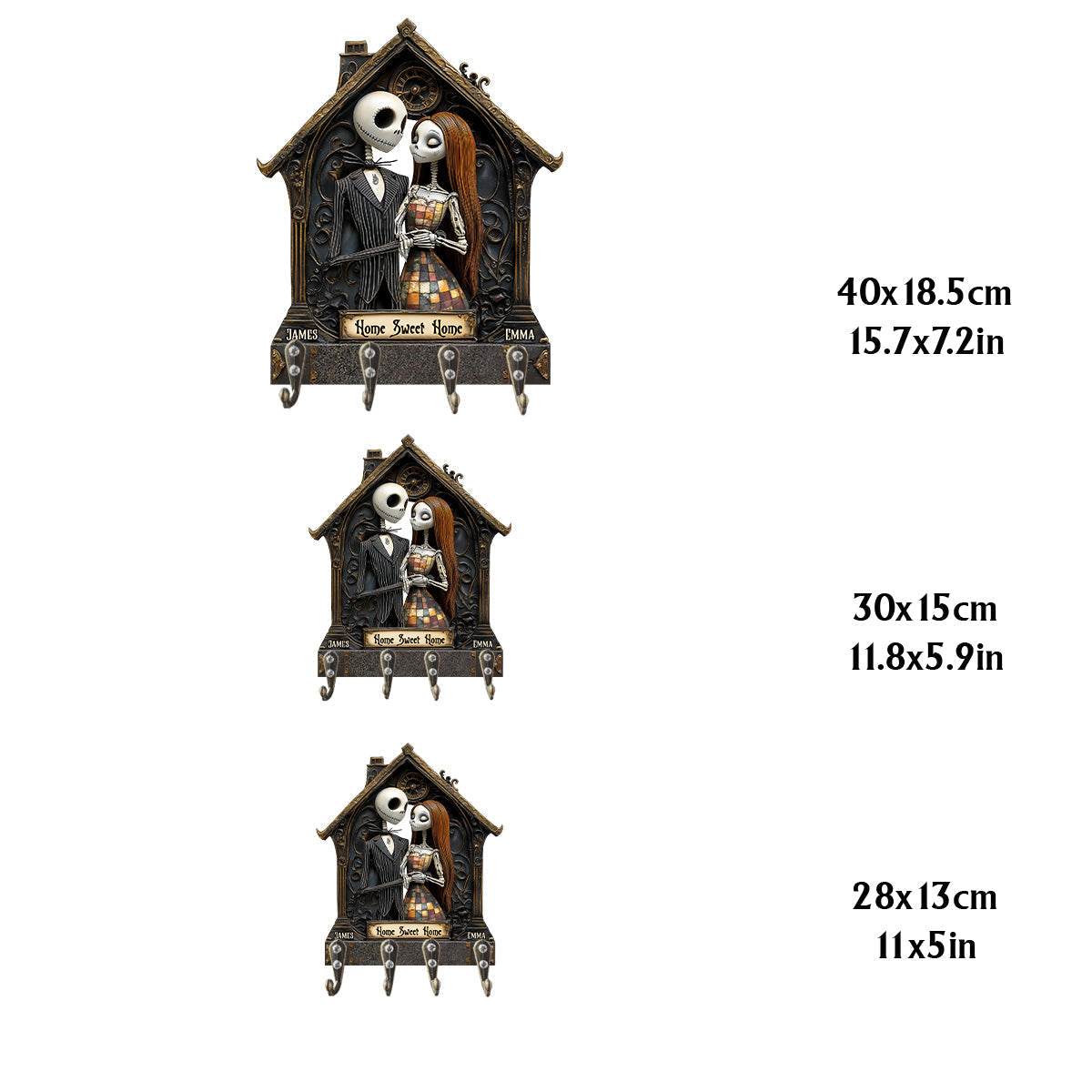 Home Sweet Home - Personalized Nightmare Custom Shaped Key Rack