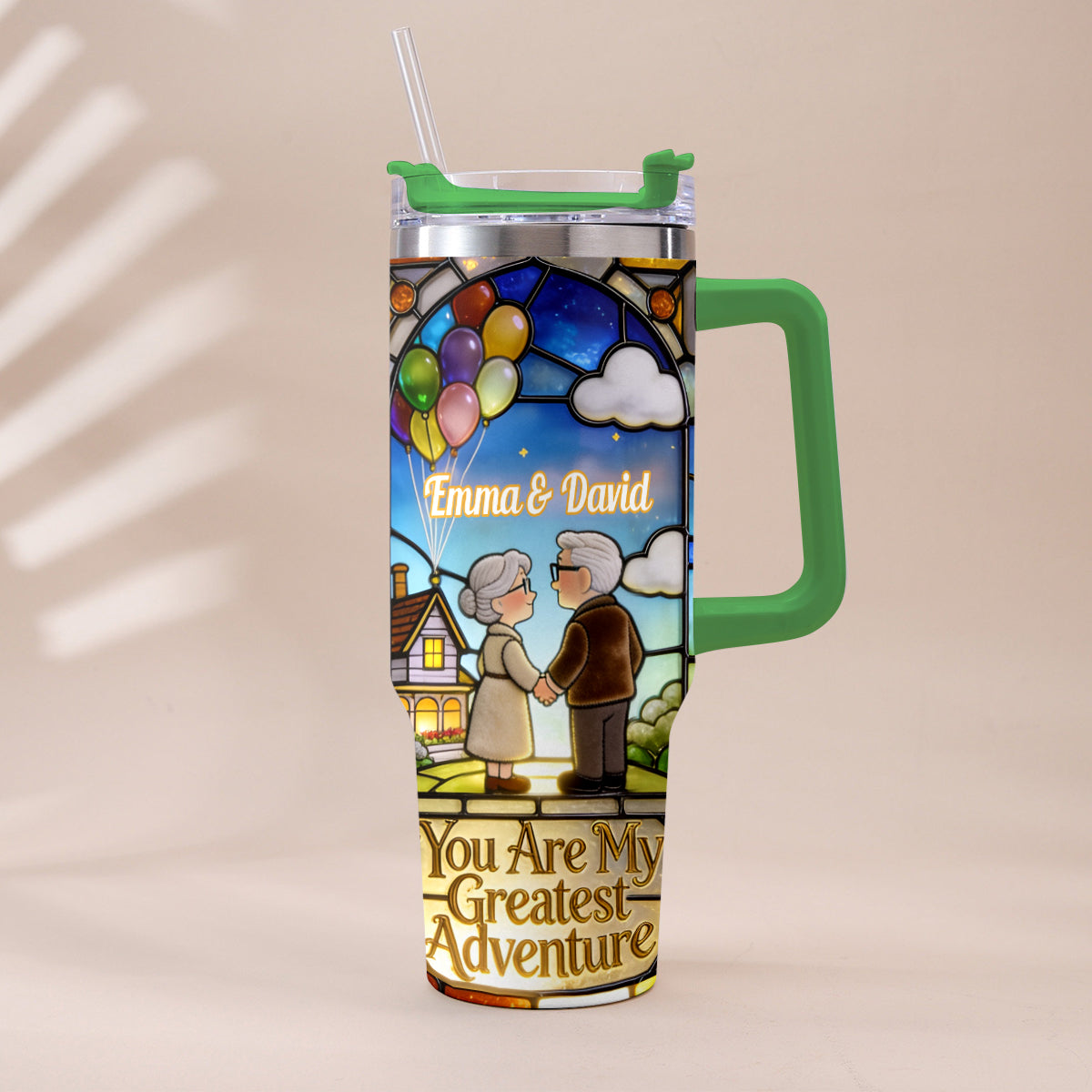 You Are My Greatest Adventure - Personalized Up Movie Couple Tumbler With Plush Charm