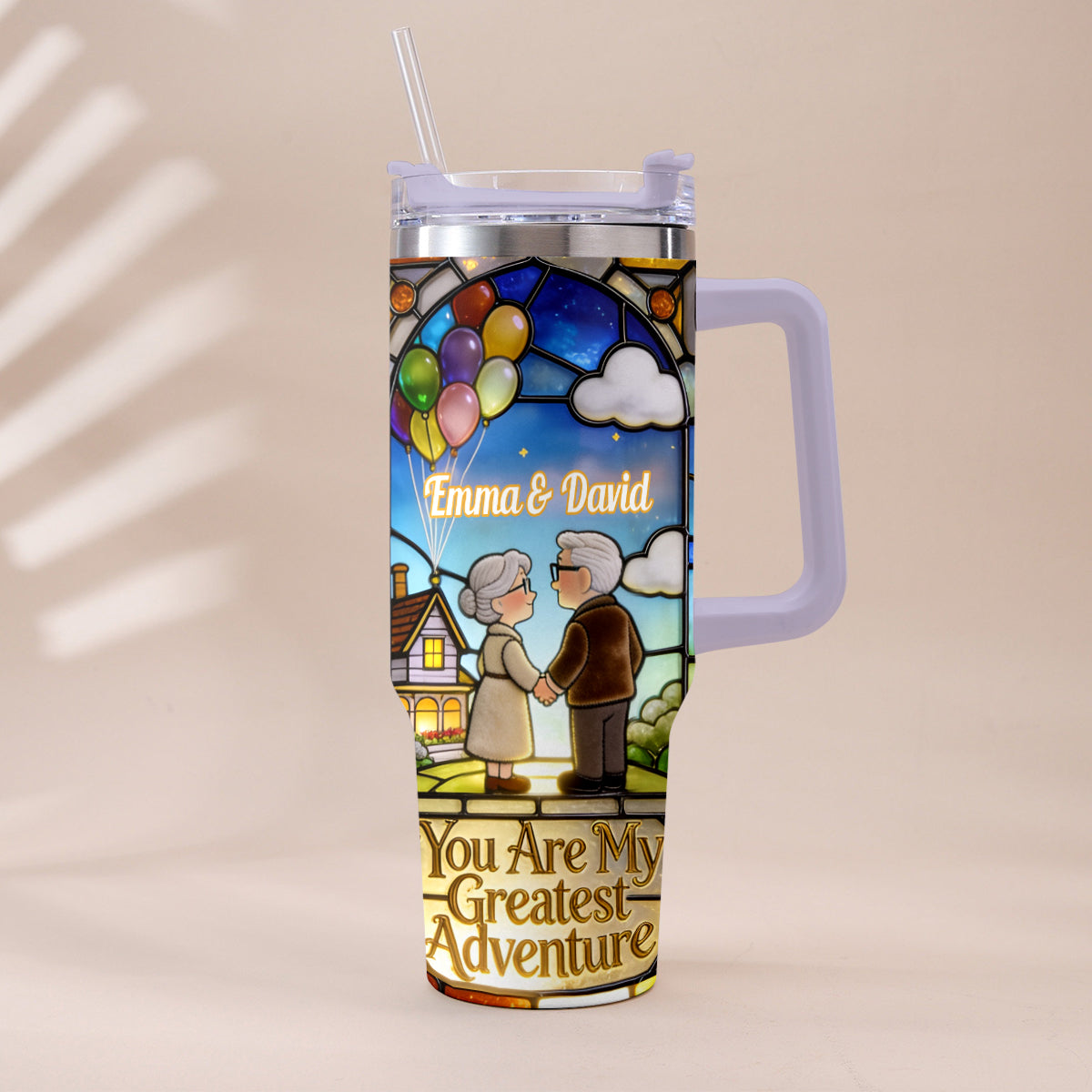 You Are My Greatest Adventure - Personalized Up Movie Couple Tumbler With Plush Charm