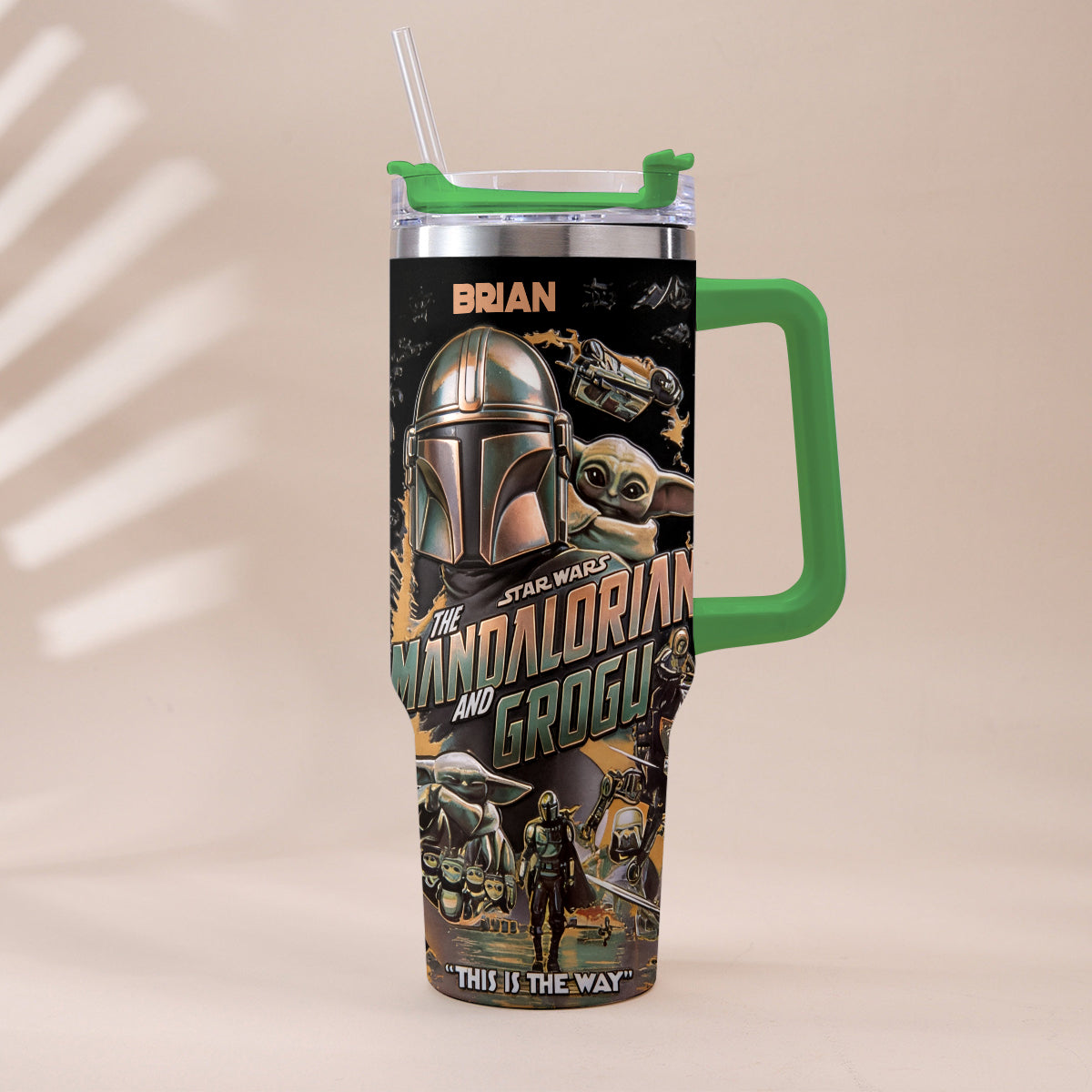 This Is The Way - Personalized The Force Tumbler With Plush Charm