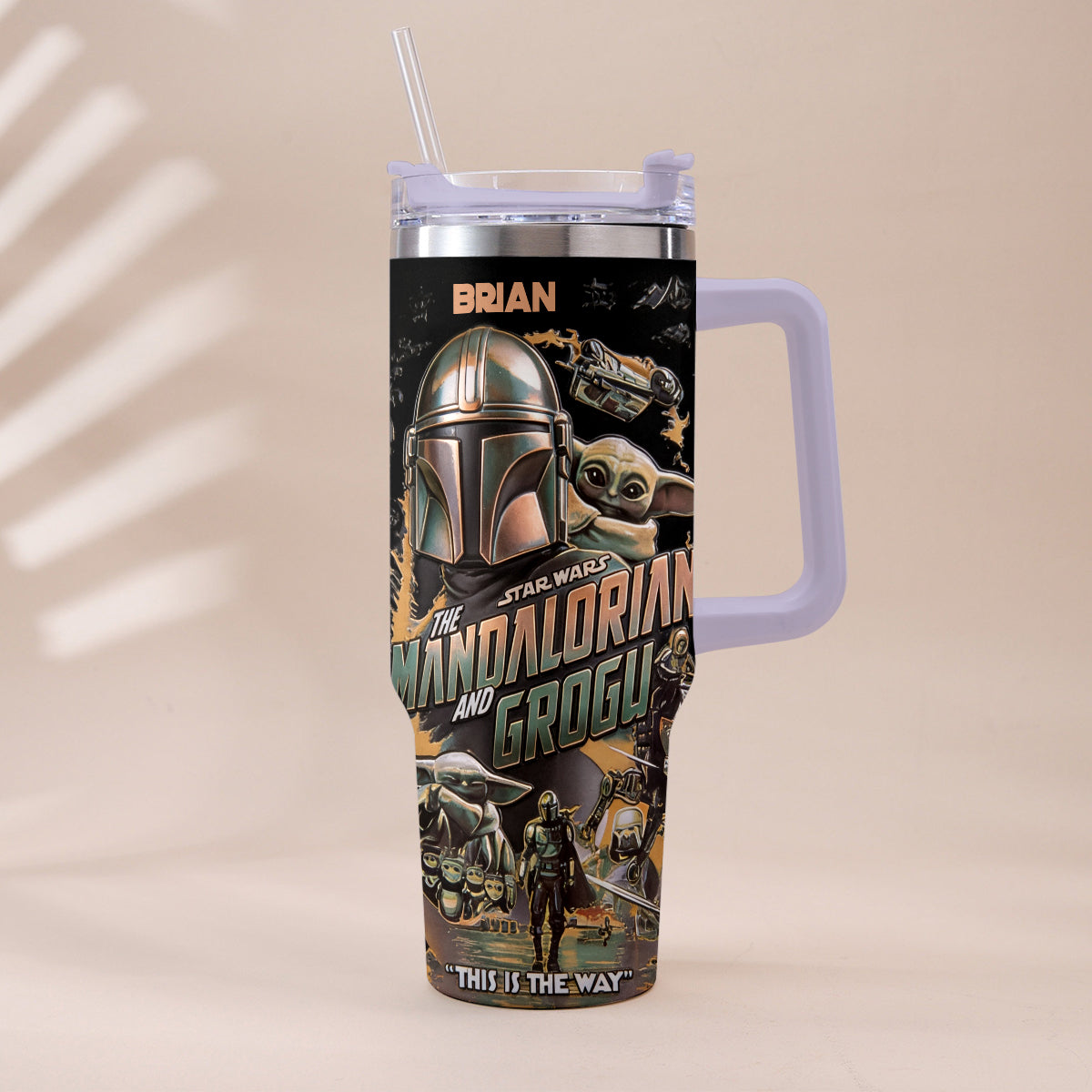 This Is The Way - Personalized The Force Tumbler With Plush Charm