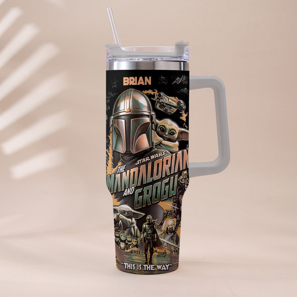 This Is The Way - Personalized The Force Tumbler With Plush Charm