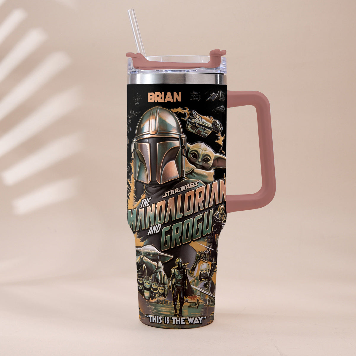 This Is The Way - Personalized The Force Tumbler With Plush Charm