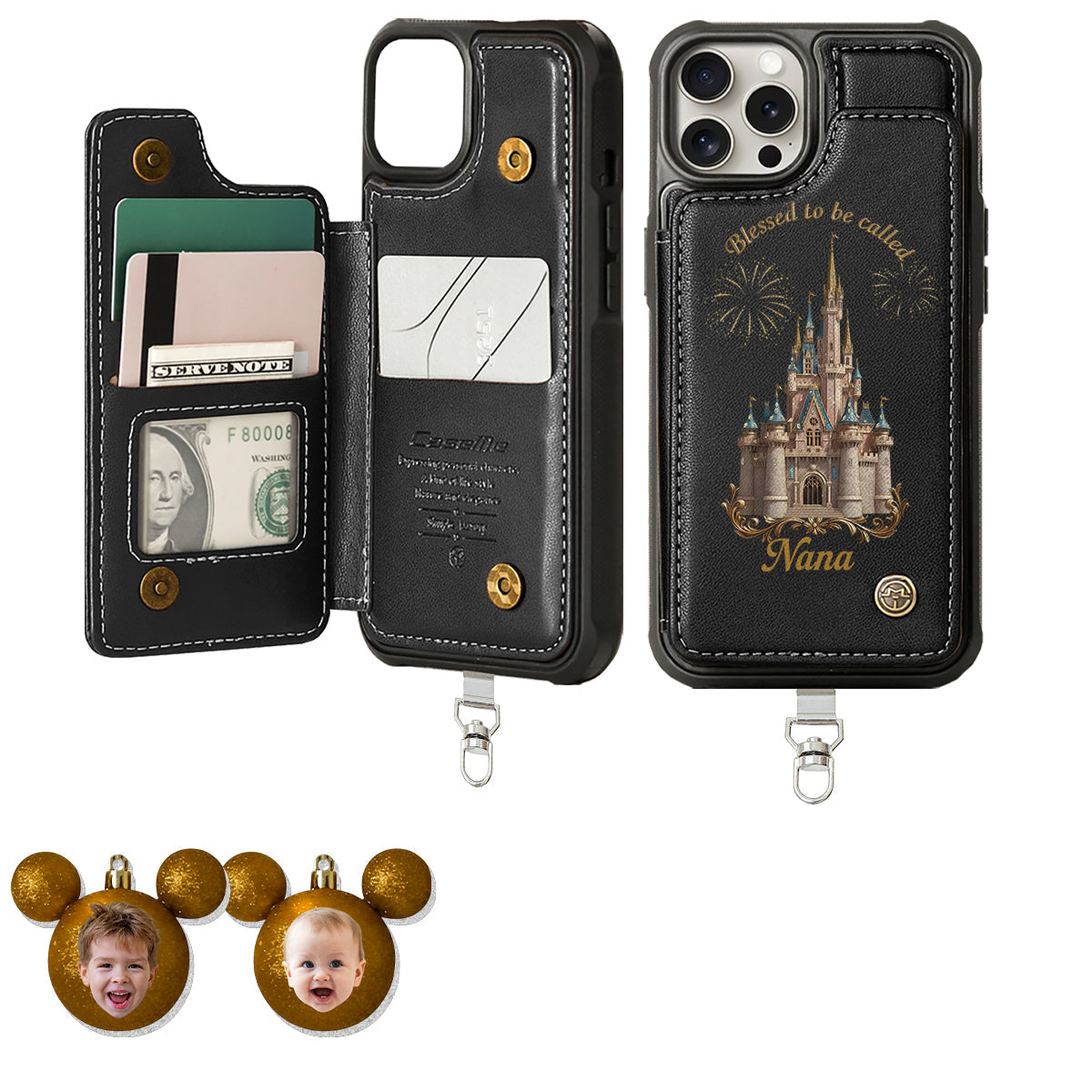 Blessed To Be Called Grandma - Personalized Mouse Phone Wallet With Charms
