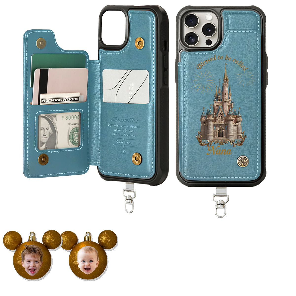 Blessed To Be Called Grandma - Personalized Mouse Phone Wallet With Charms