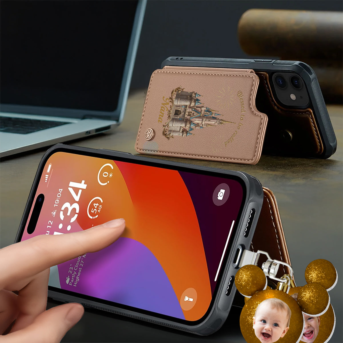 Blessed To Be Called Grandma - Personalized Mouse Phone Wallet With Charms