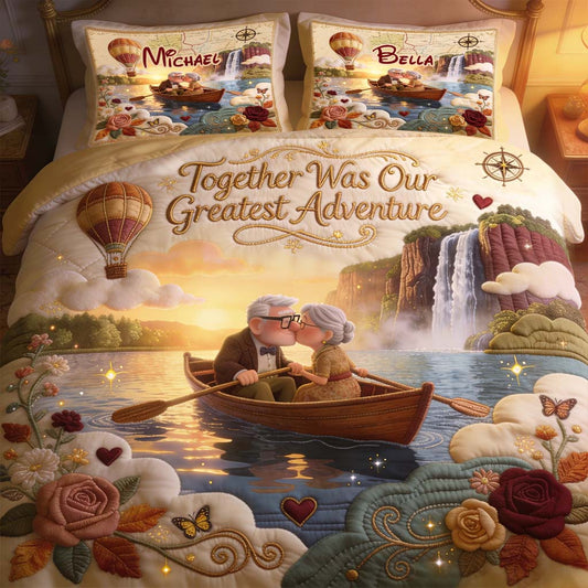 Together Was Our Greatest Adventures - Personalized Up Movie Couple Quilt Set