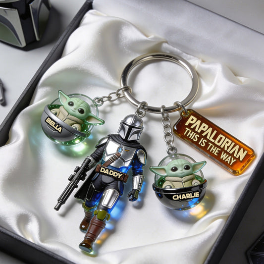 Galaxy Father’s Day - Personalized The Force Premium Keychain With Charms