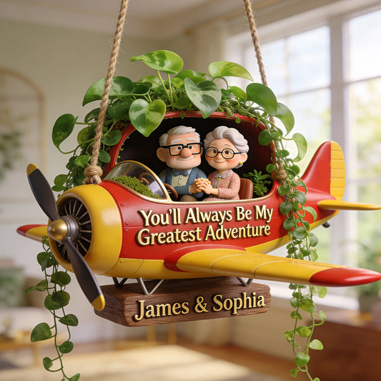 You Will Always Be My Greastest Adventure - Personalized Up Movie Couple Hanging Pot