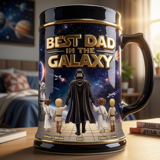 Best Dad In The Galaxy - Personalized The Force Beer Stein