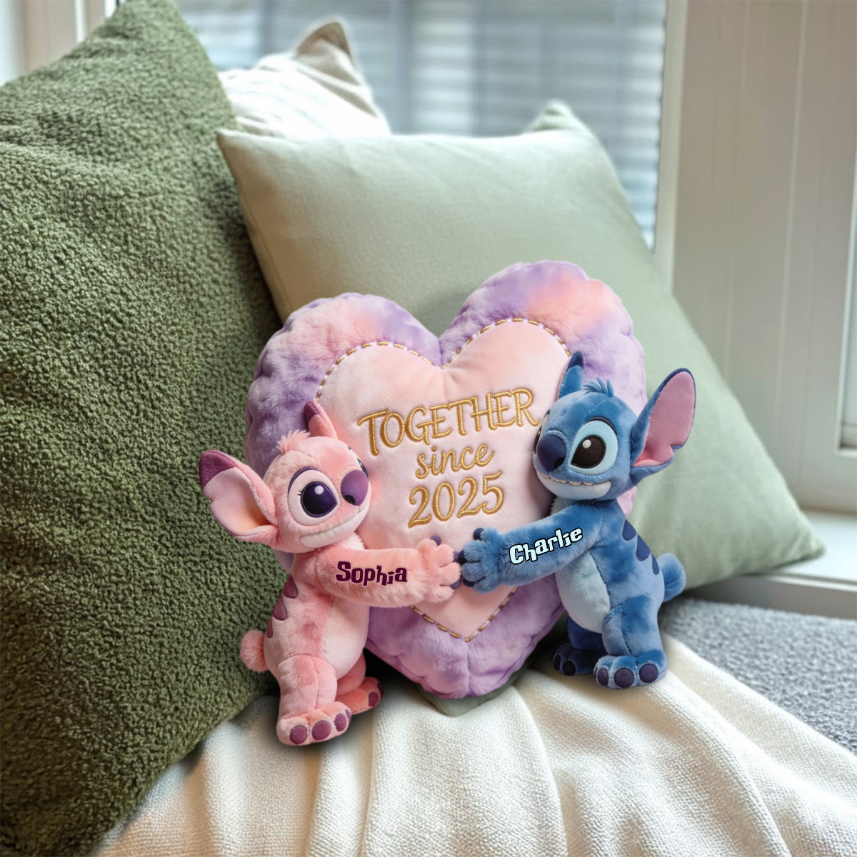 Together Since - Personalized Ohana Faux Fur Shaped Pillow