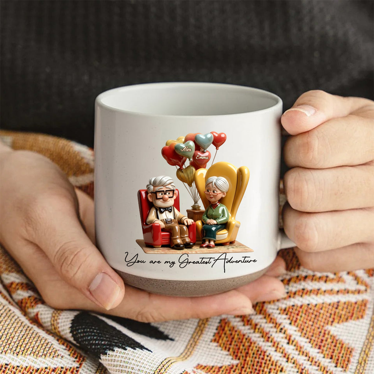 You Are My Greatest Adventure - Personalized Mouse Printed Pottery Mug