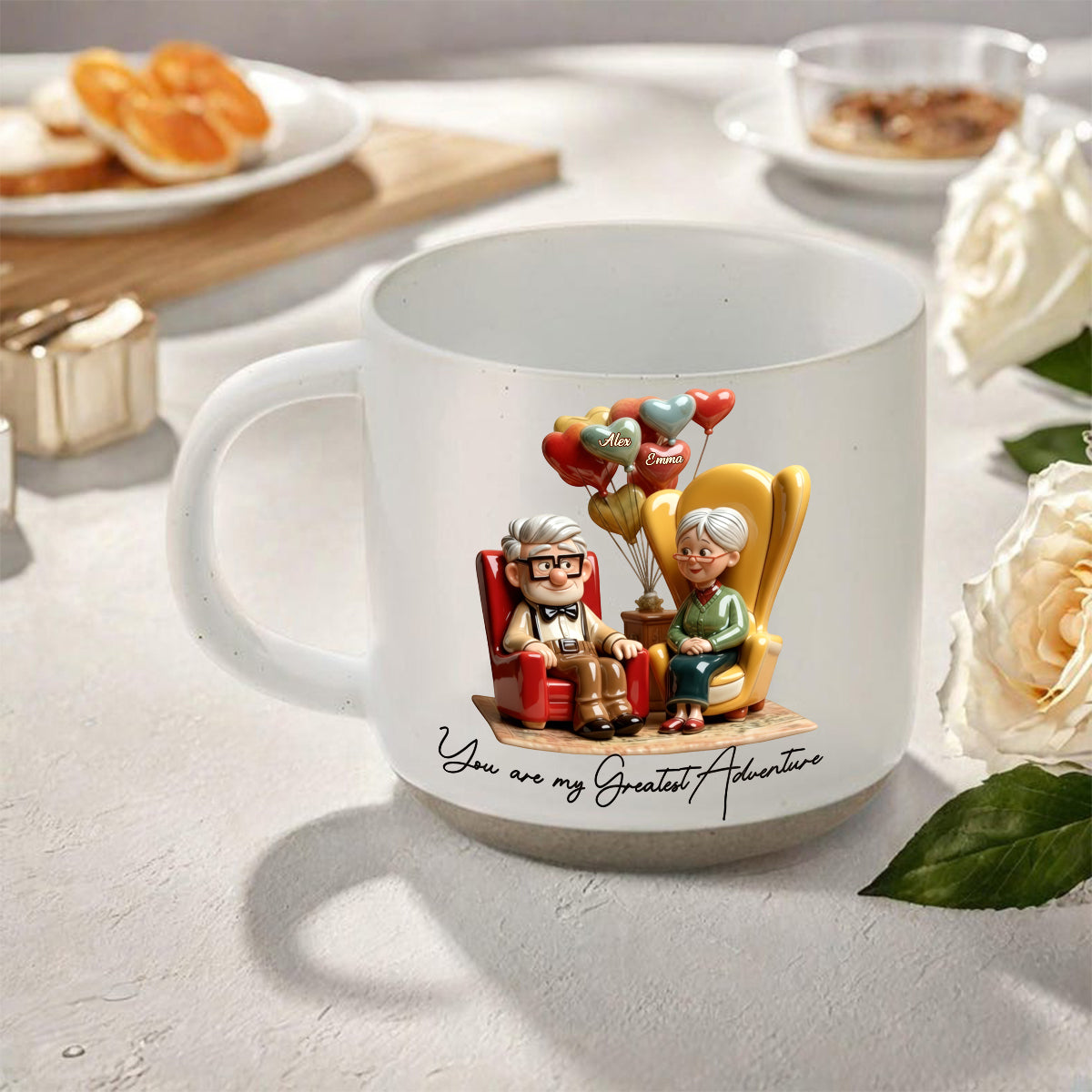 You Are My Greatest Adventure - Personalized Mouse Printed Pottery Mug