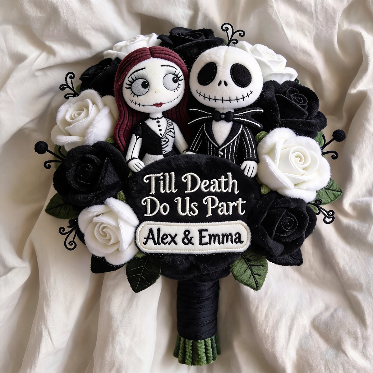 Till Death Do Us Part - Personalized Nightmare Premium Faux Fur Pillow