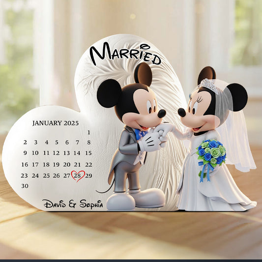 Happy Anniversary My Love - Personalized Mouse Custom Shaped Acrylic Plaque