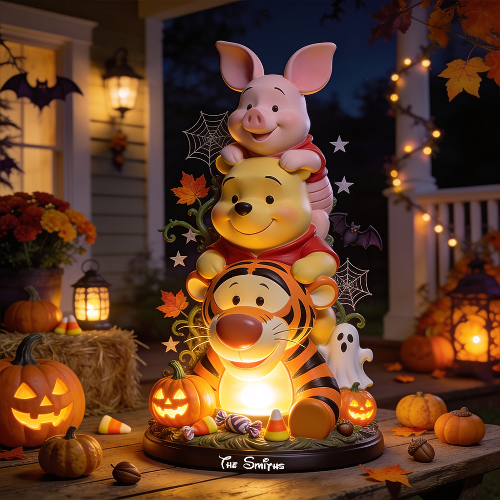 Happy Halloween - Personalized Yellow Bear Acrylic LED Night Light