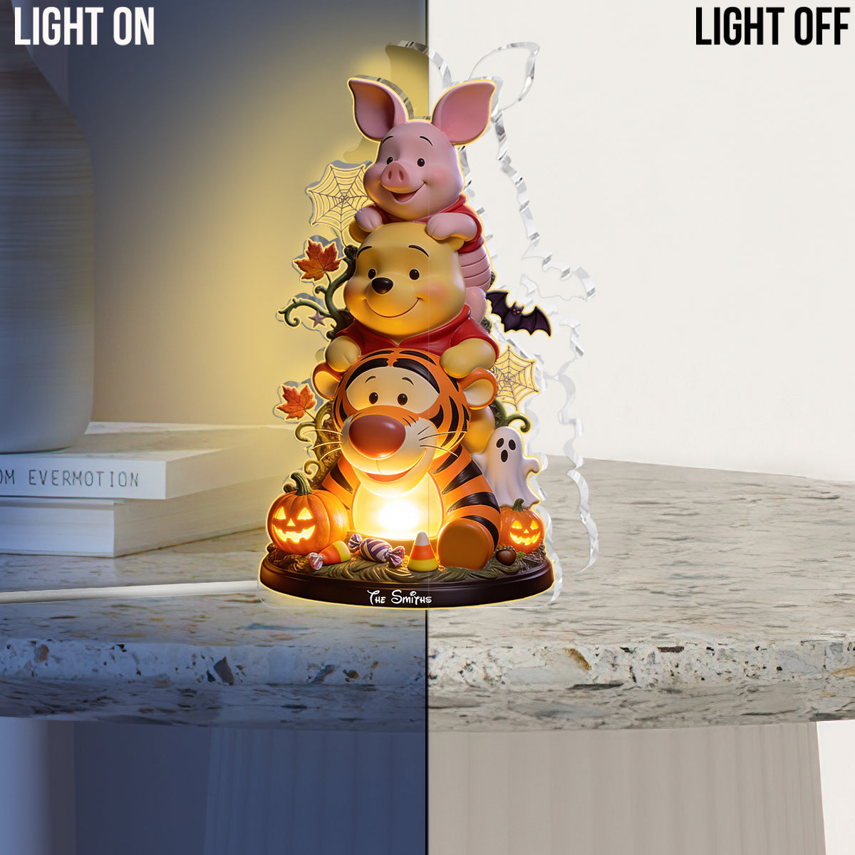Happy Halloween - Personalized Yellow Bear Acrylic LED Night Light