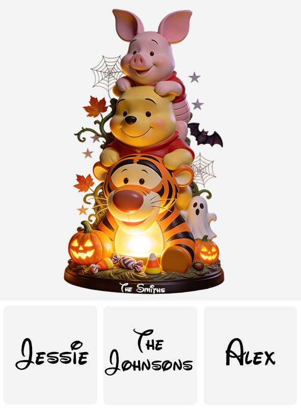 Happy Halloween - Personalized Yellow Bear Acrylic LED Night Light