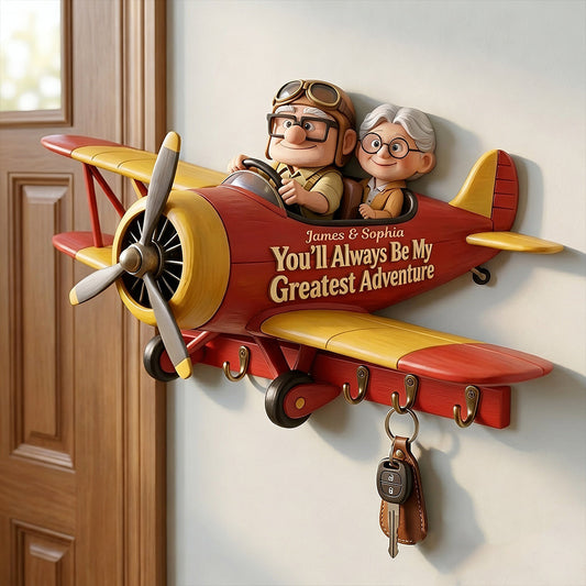 My Greatest Adventure - Personalized Up Movie Couple Custom Shaped Hanging Rack