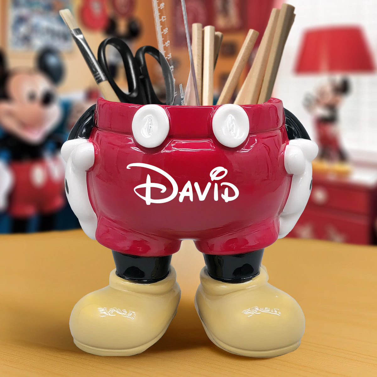 Cute Mouse - Personalized Mouse Wooden Pen Holder