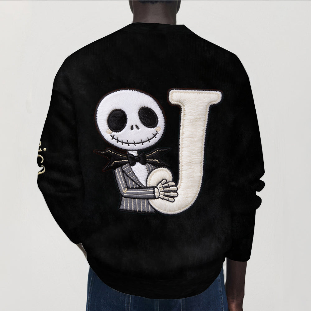 Spooky Monogram - Personalized Nightmare Cardigan Sweater