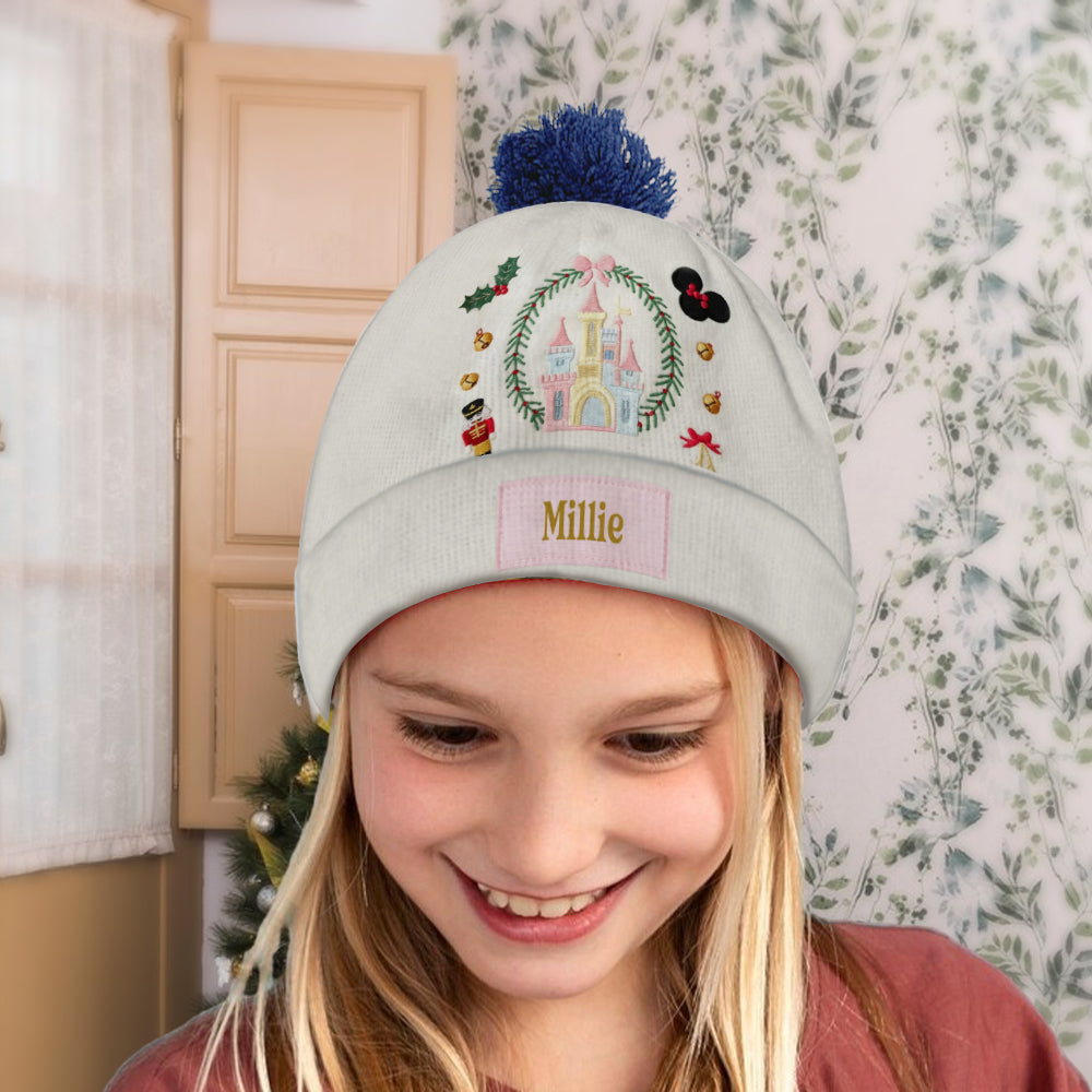 Magical Christmas Castle - Personalized Kid Beanie Hat