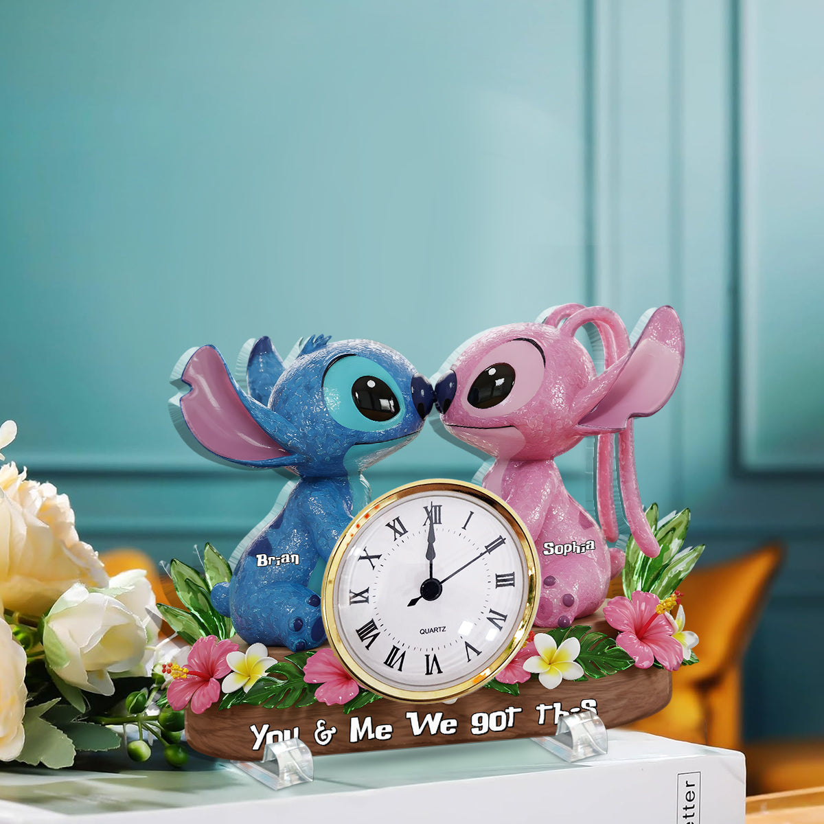 Ohana Time - Personalized Ohana Acrylic Clock Plaque
