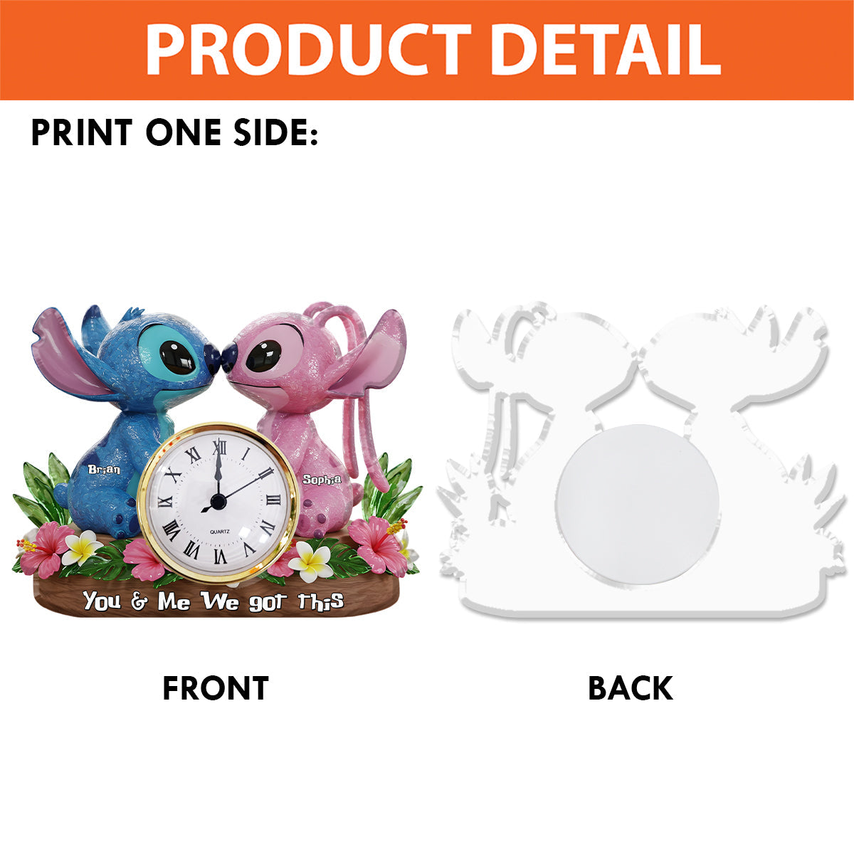 Ohana Time - Personalized Ohana Acrylic Clock Plaque
