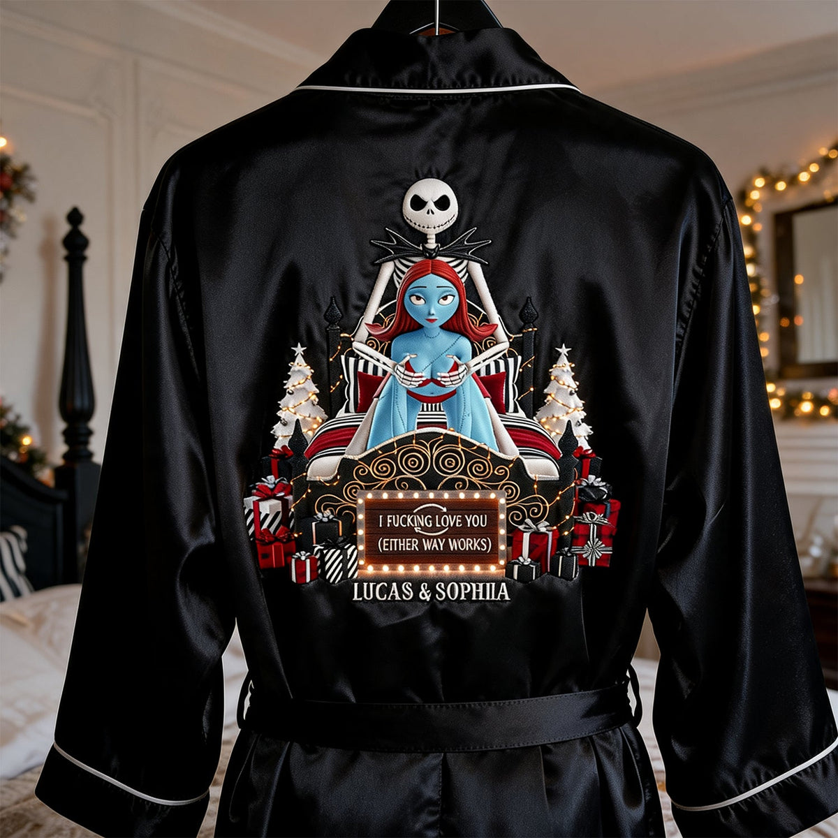 Till Death Do Us Part - Personalized Nightmare Satin Robe