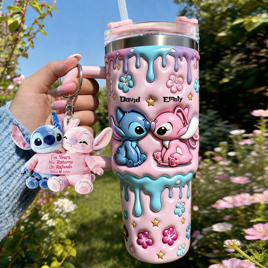 I'm Yours No Returns Or Refunds - Personalized Ohana Tumbler With Plush Charm