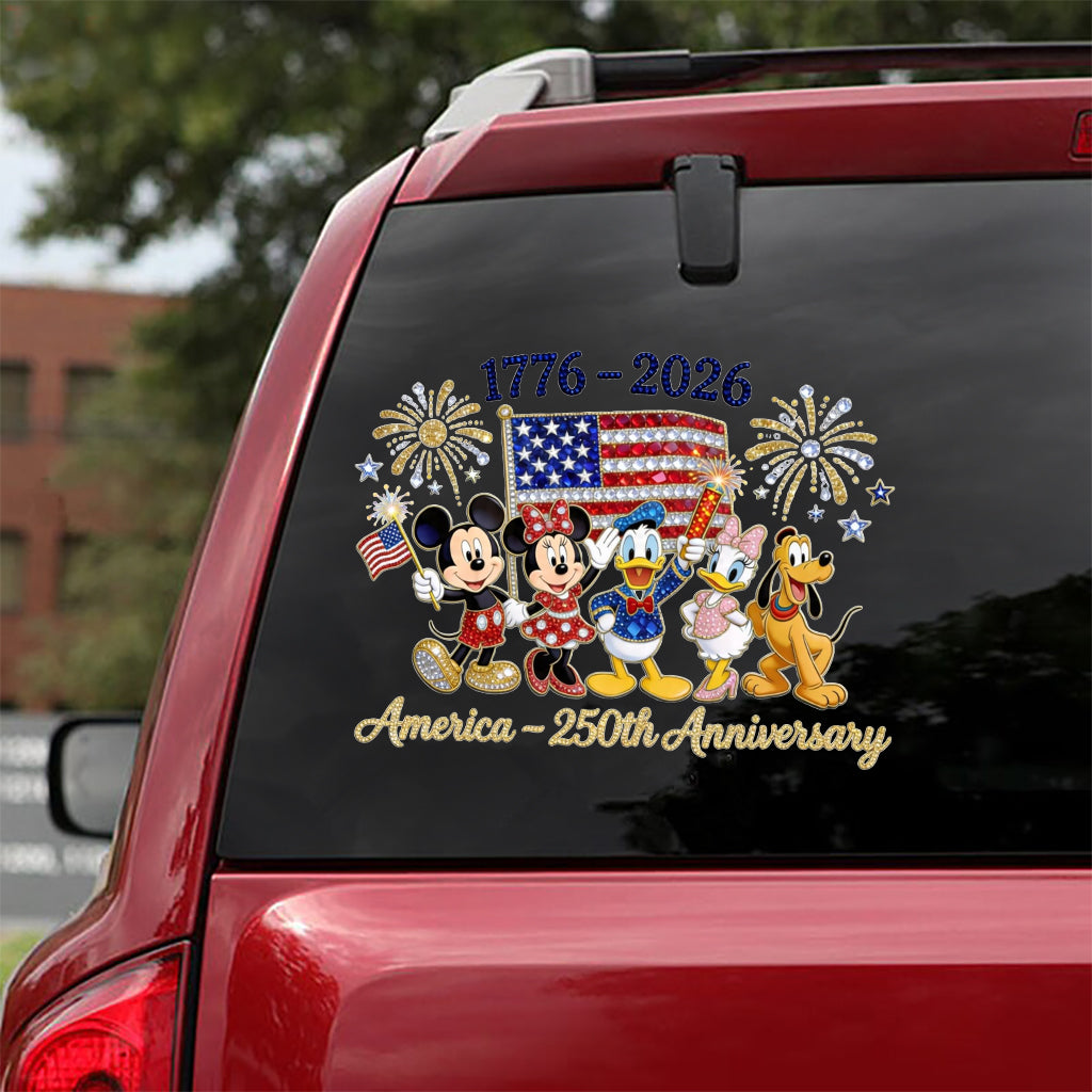 USA 250th Anniversary - Mouse Decal Die Cut