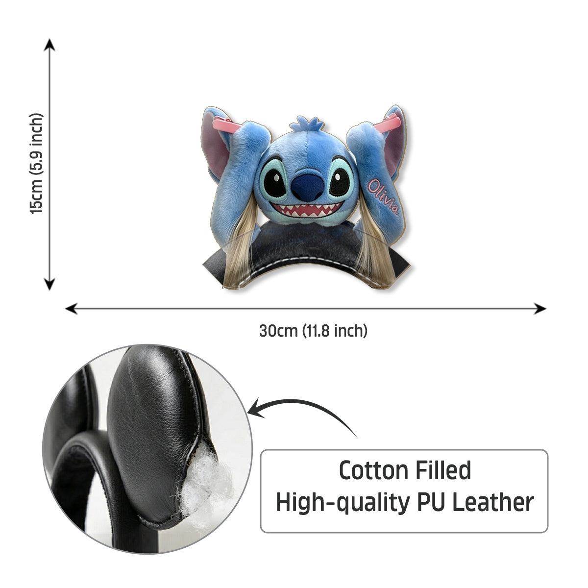 Funny Alien - Personalized Ohana Shaped Leather Headband