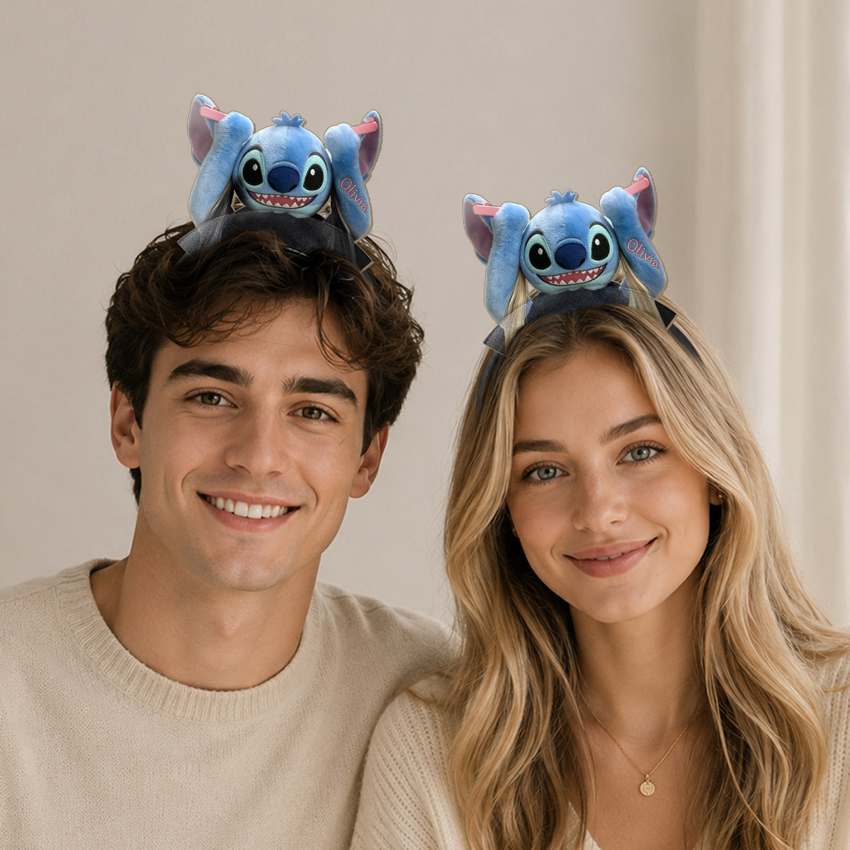Funny Alien - Personalized Ohana Shaped Leather Headband