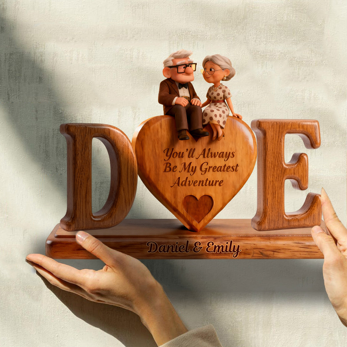 You'll Always Be My Greatest Adventure - Personalized Up Movie Couple Custom Shaped Wood Plaque