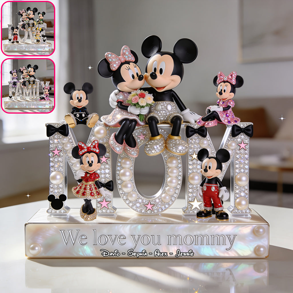 Cartoon Mouse Fans Gift, Mother Day Gift - Personalized Mouse Custom Shaped Acrylic Plaque