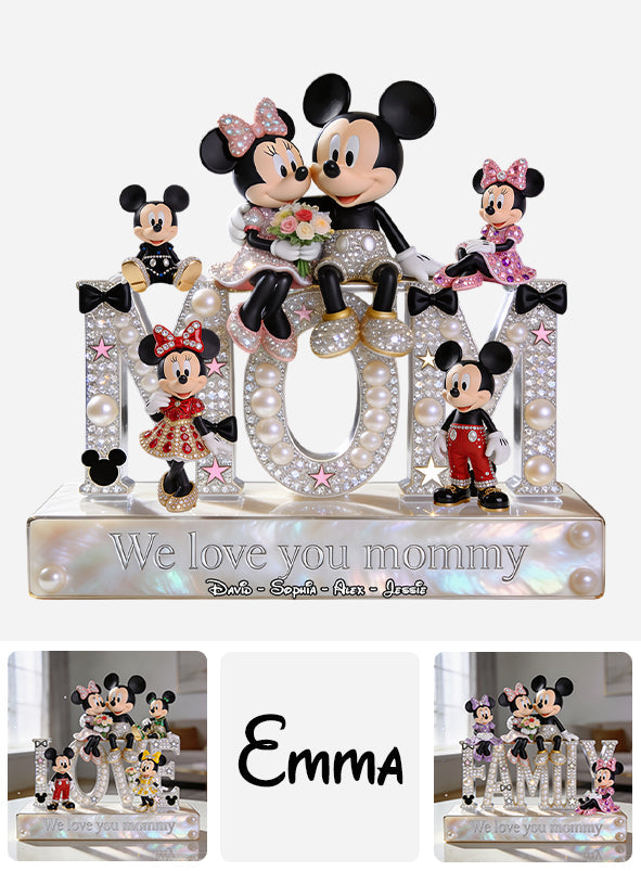 Cartoon Mouse Fans Gift, Mother Day Gift - Personalized Mouse Custom Shaped Acrylic Plaque
