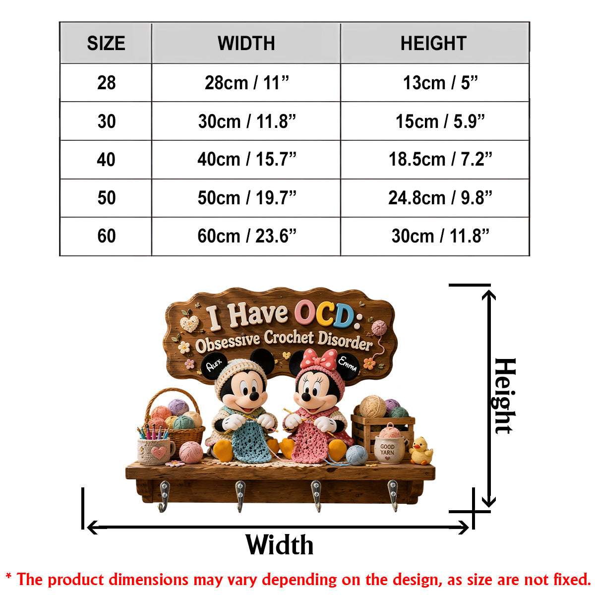 Cartoon Mouse, Crochet Lovers - Personalized Crocheting Custom Shaped Hanging Rack