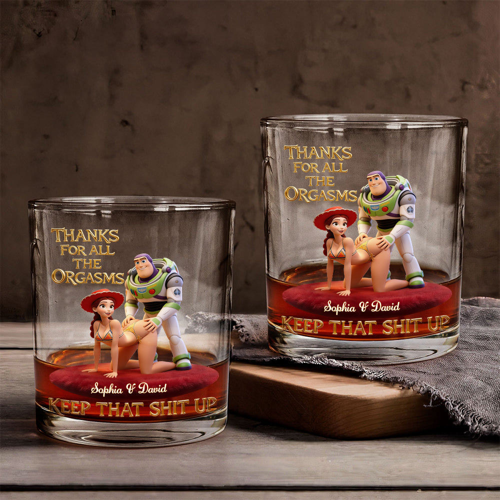 Keep That Sht Up - Personalized Spicy Couple Whiskey Glass